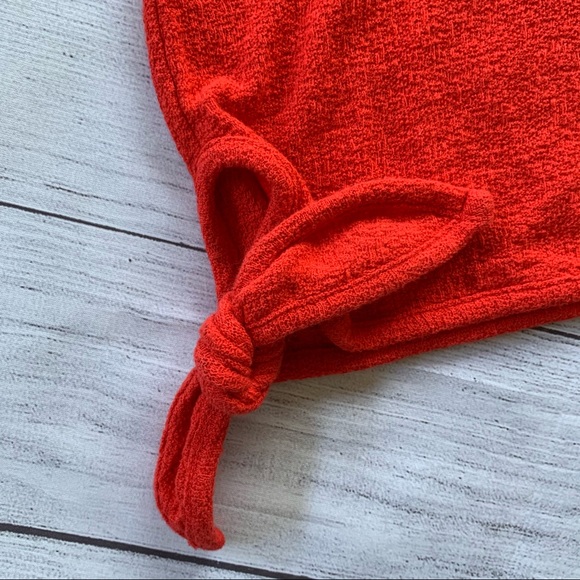 MADEWELL red terry side tie top XXS - Picture 5 of 10